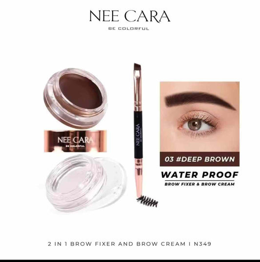 泰國🇹🇭NEE CARA 超強防水防油 眉膏+定型 2 in 1👍🏻(夠實色,可以畫埋眼線都得)